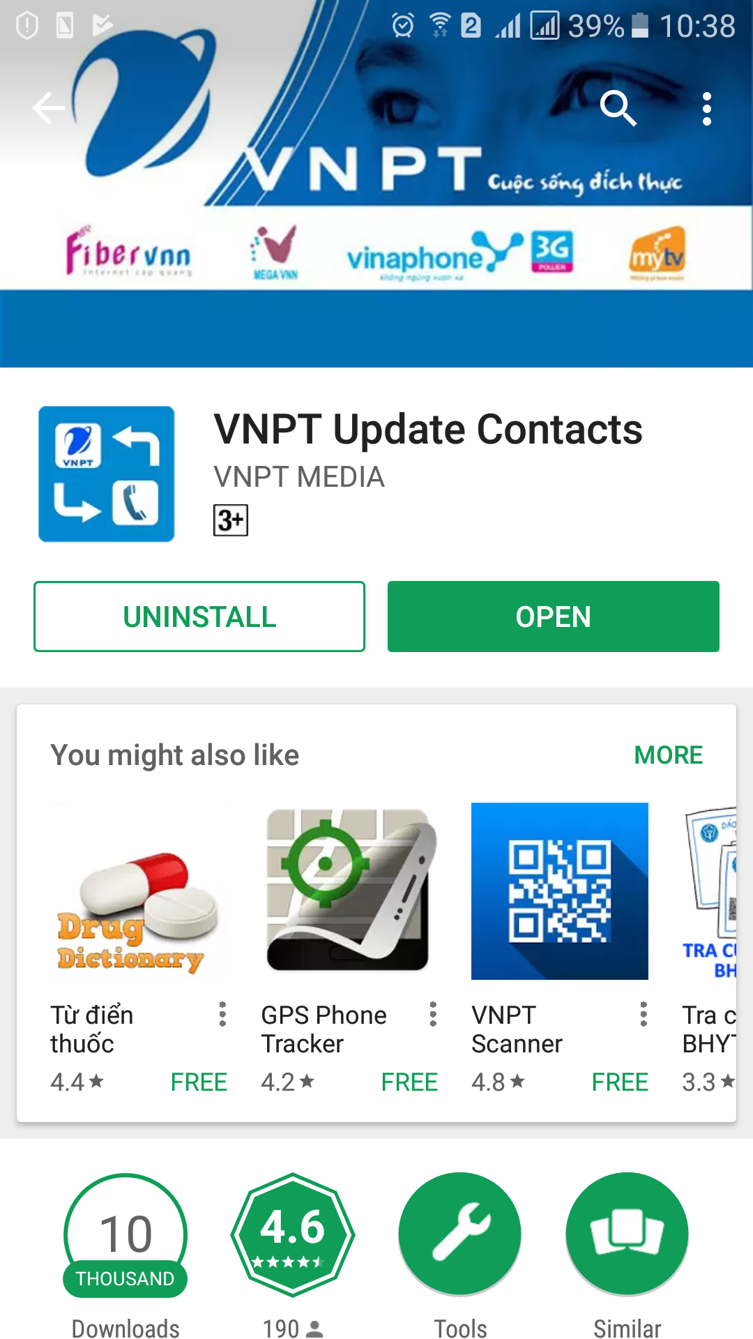Ứng dụng VNPT Update Contacts trên Play Store
