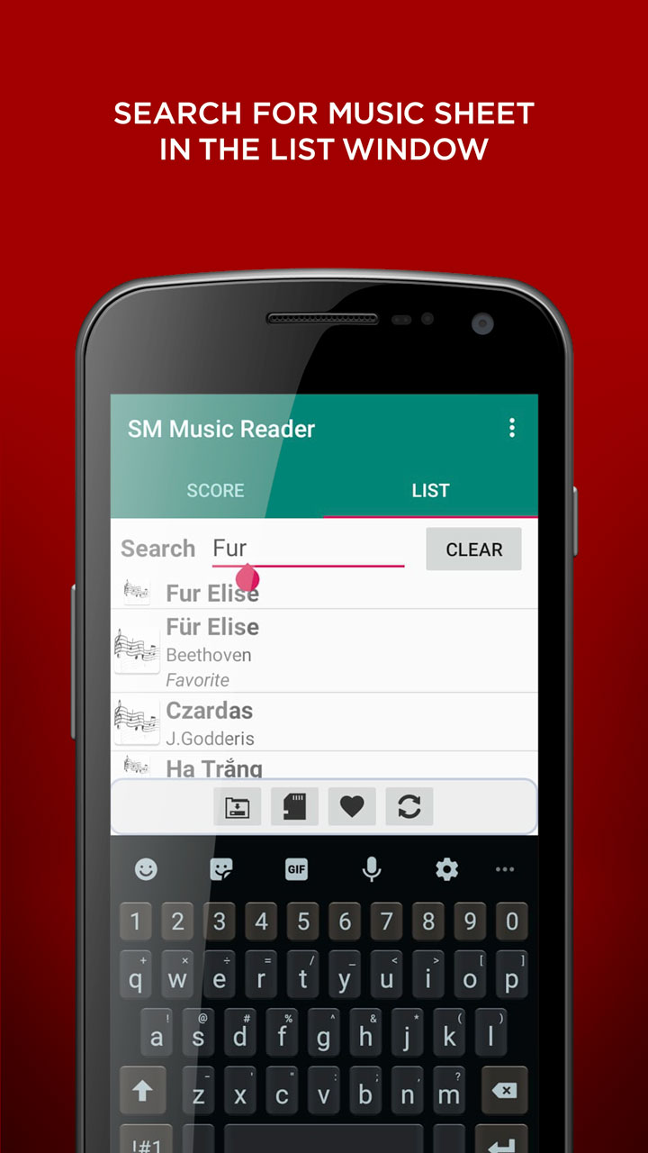 Search Options Music Reader