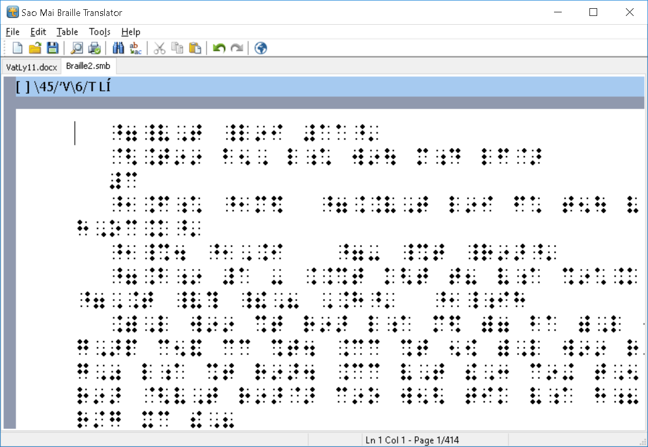 Vật Lý 11, bản dịch chữ nổi cấp 2 với chương trình Sao Mai Braille
