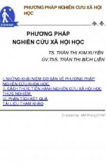 PHƯƠNG PHÁP NGHIÊN CỨU XÃ HỘI HỌC